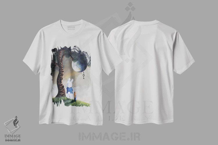تیشرت سفید طرح دار – تیشرت فانتزی زنانه ,دیروز فقط یک رویا فاصله دارد اثر سالن هنری مون لایت immage.ir