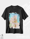 تیشرت مشکی طرح دار – تیشرت معماری ,دارالحجر کاخ تاریخی سنگی نزدیک صنعا یمن اثر مارکوس و مارتینا بلیشنر فروشگاه ایماژ