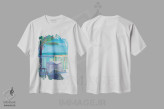 تیشرت سفید طرح دار – تیشرت استوایی ,پوستر رترو رویای کارائیب اثر مارکوس و مارتینا بلیشنر immage.ir
