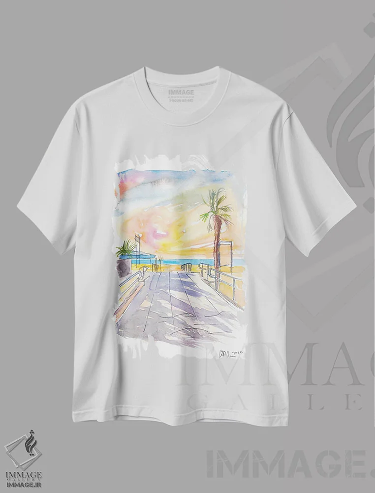 تیشرت سفید طرح دار – تیشرت ساحلی ,حال وهوای تابستانی در ساحل آدریاتیک ایتالیا اثر مارکوس و مارتینا بلیشنر immage.ir