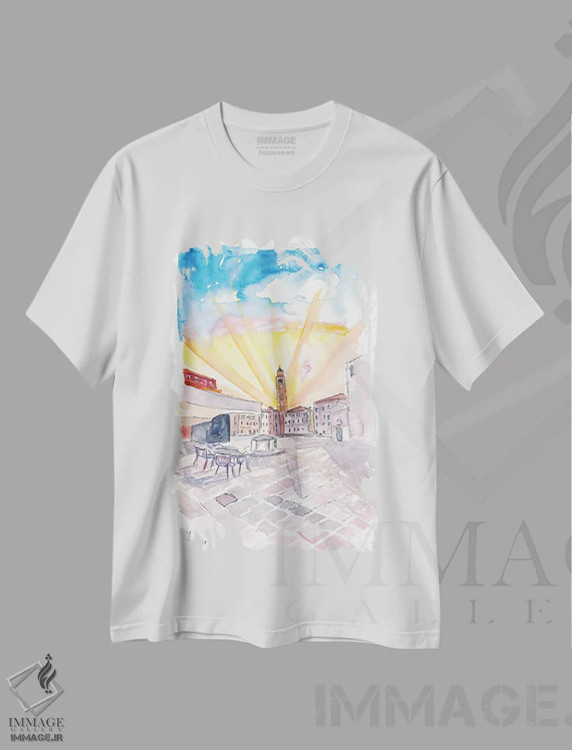 تیشرت سفید طرح دار – تیشرت شهری ,کامپو سنت آنجلو آرام با چشم انداز سانتو استفانو در ونیز اثر مارکوس و مارتینا بلیشنر immage.ir