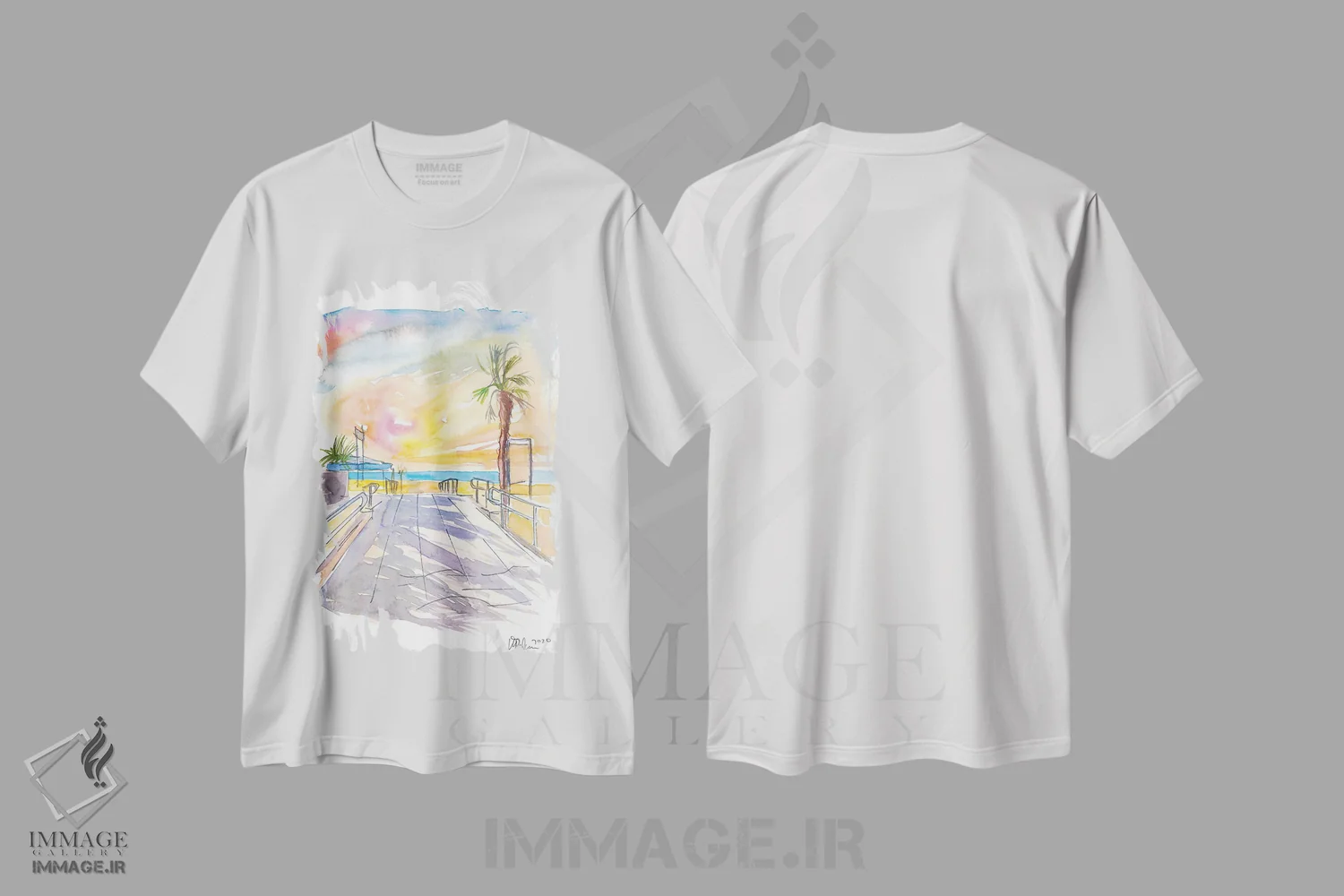 تیشرت سفید طرح دار – تیشرت ساحلی ,حال وهوای تابستانی در ساحل آدریاتیک ایتالیا اثر مارکوس و مارتینا بلیشنر immage.ir