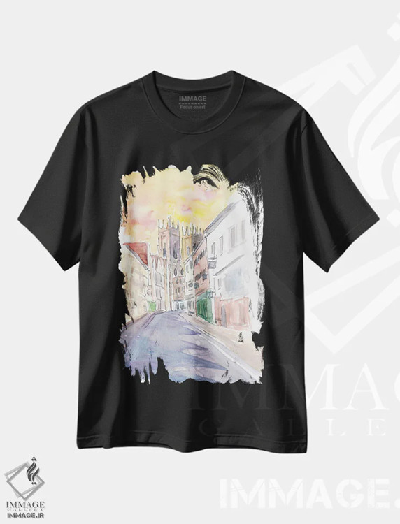 تیشرت مشکی طرح دار – تیشرت هنری انگلستان ,حال وهوای قدیمی انگلستان در یورک یورکشایر همراه با کلیسا اثر مارکوس و مارتینا بلیشنر immage.ir