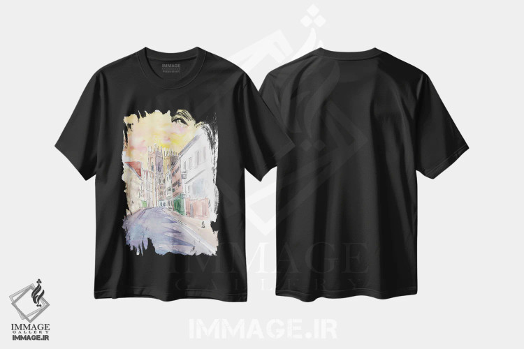 تیشرت مشکی طرح دار – تیشرت هنری انگلستان ,حال وهوای قدیمی انگلستان در یورک یورکشایر همراه با کلیسا اثر مارکوس و مارتینا بلیشنر immage.ir