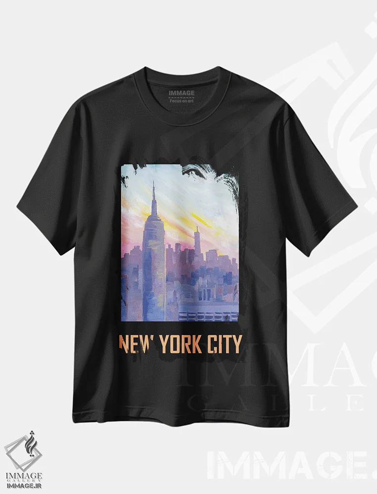 تیشرت مشکی طرح دار – تیشرت هنری ,پوستر کلاسیک رترو نیویورک سیتی آمریکا اثر مارکوس و مارتینا بلیشنر فروشگاه ایماژ