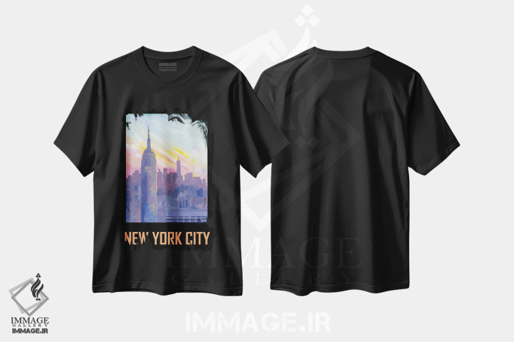 تیشرت مشکی طرح دار – تیشرت هنری ,پوستر کلاسیک رترو نیویورک سیتی آمریکا اثر مارکوس و مارتینا بلیشنر فروشگاه ایماژ