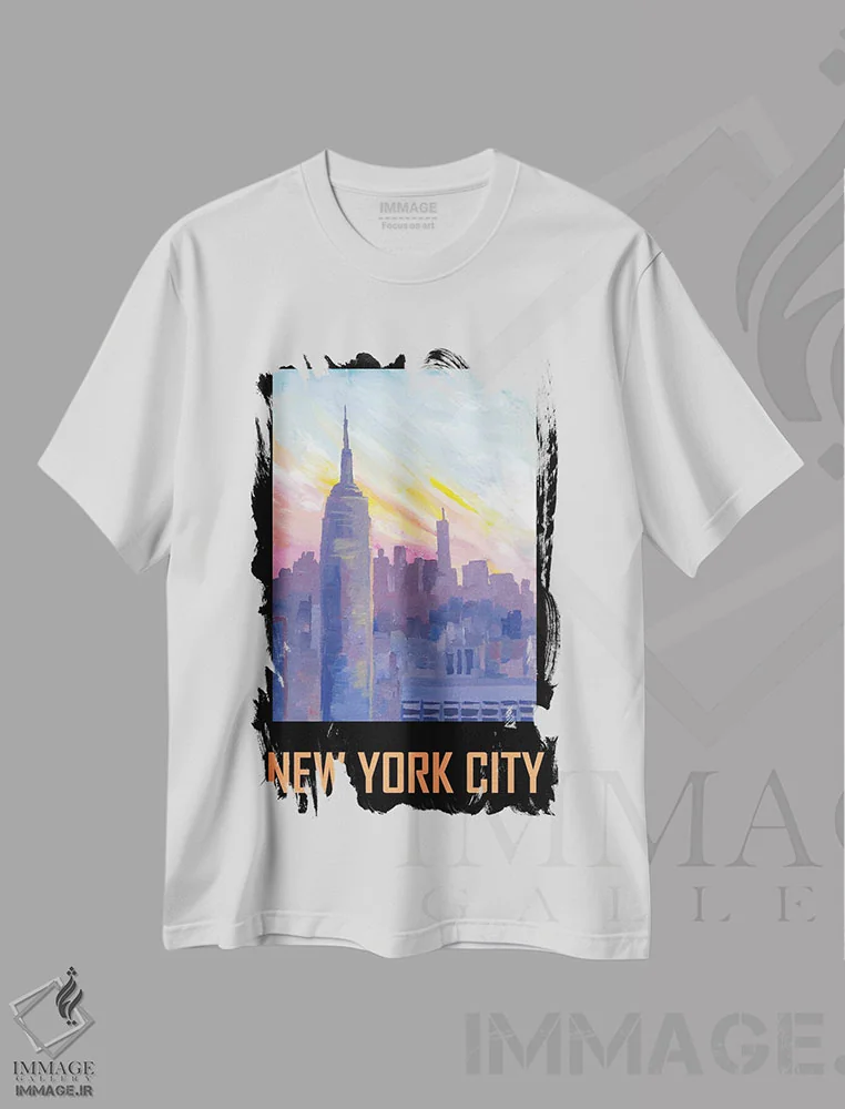 تیشرت سفید طرح دار – تیشرت هنری ,پوستر کلاسیک رترو نیویورک سیتی آمریکا اثر مارکوس و مارتینا بلیشنر immage.ir