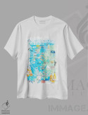 تیشرت سفید طرح دار – تیشرت ساحلی ,"نقشه سفر جزایر هبریدی با نکات برجسته گردشگری" اثر مارکوس و مارتینا بلیشنر فروشگاه ایماژ