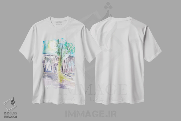 تیشرت سفید طرح دار – تیشرت طبیعت ,"مسیر پیاده روی ازارک" اثر مارکوس و مارتینا بلیشنر فروشگاه ایماژ
