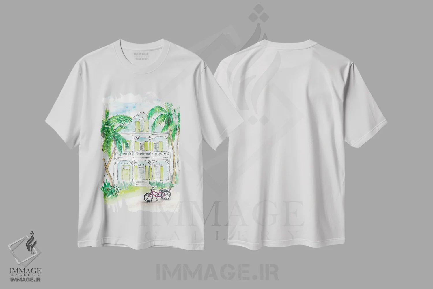 تیشرت سفید طرح دار – تیشرت طبیعت ,خانه صدفی با رنگ لیمویی و نعناع در کی وست فلوریدا اثر مارکوس و مارتینا بلیشنر فروشگاه ایماژ