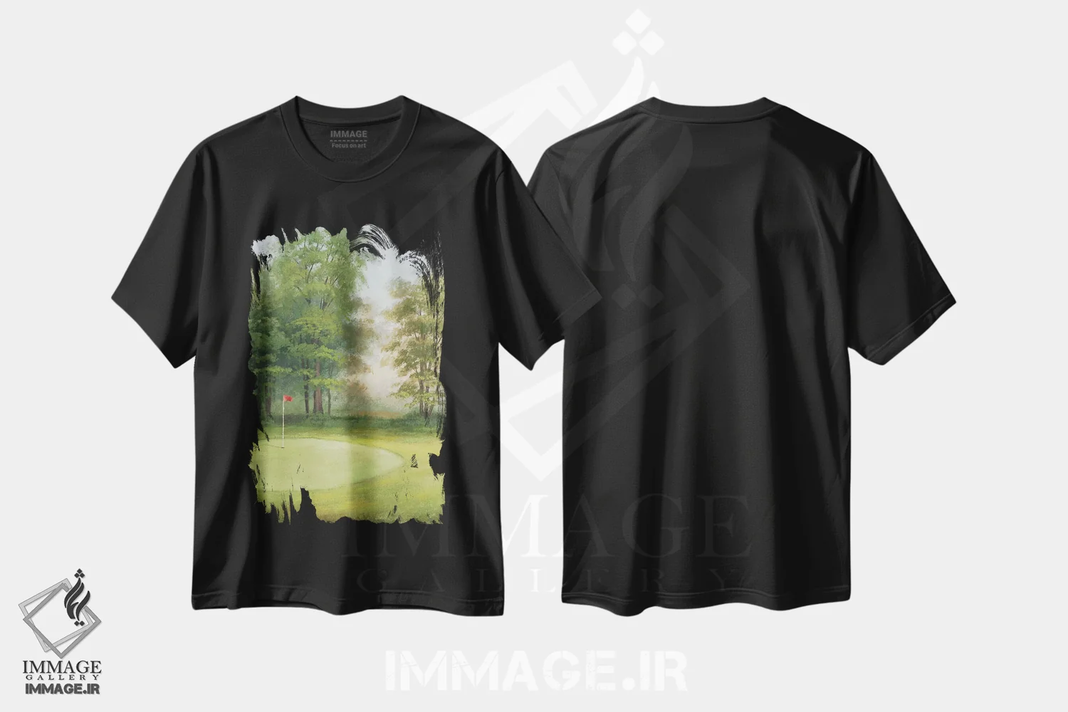 تیشرت مشکی طرح دار – تیشرت ورزشی ,"آماکوی سبز I" اثر مایکل مارکون immage.ir