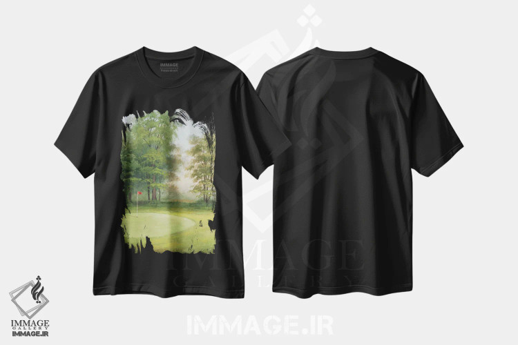 تیشرت مشکی طرح دار – تیشرت ورزشی ,"آماکوی سبز I" اثر مایکل مارکون immage.ir