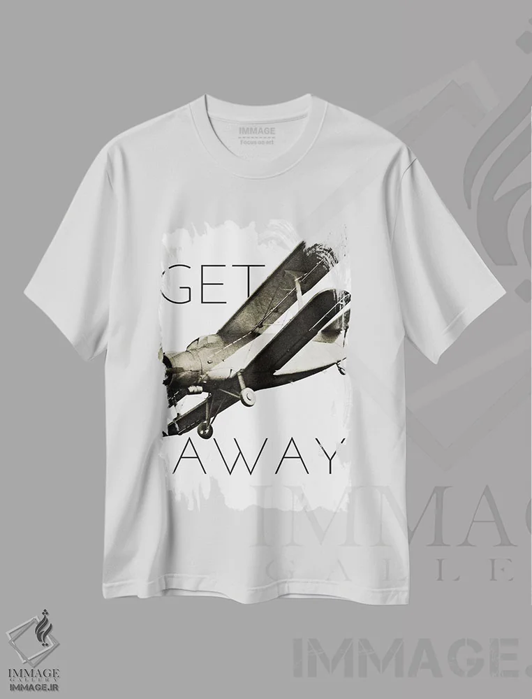 تیشرت سفید طرح دار – تیشرت وینتیج ,"هواپیماهای کلاسیک II" اثر مایکل مارکون immage.ir