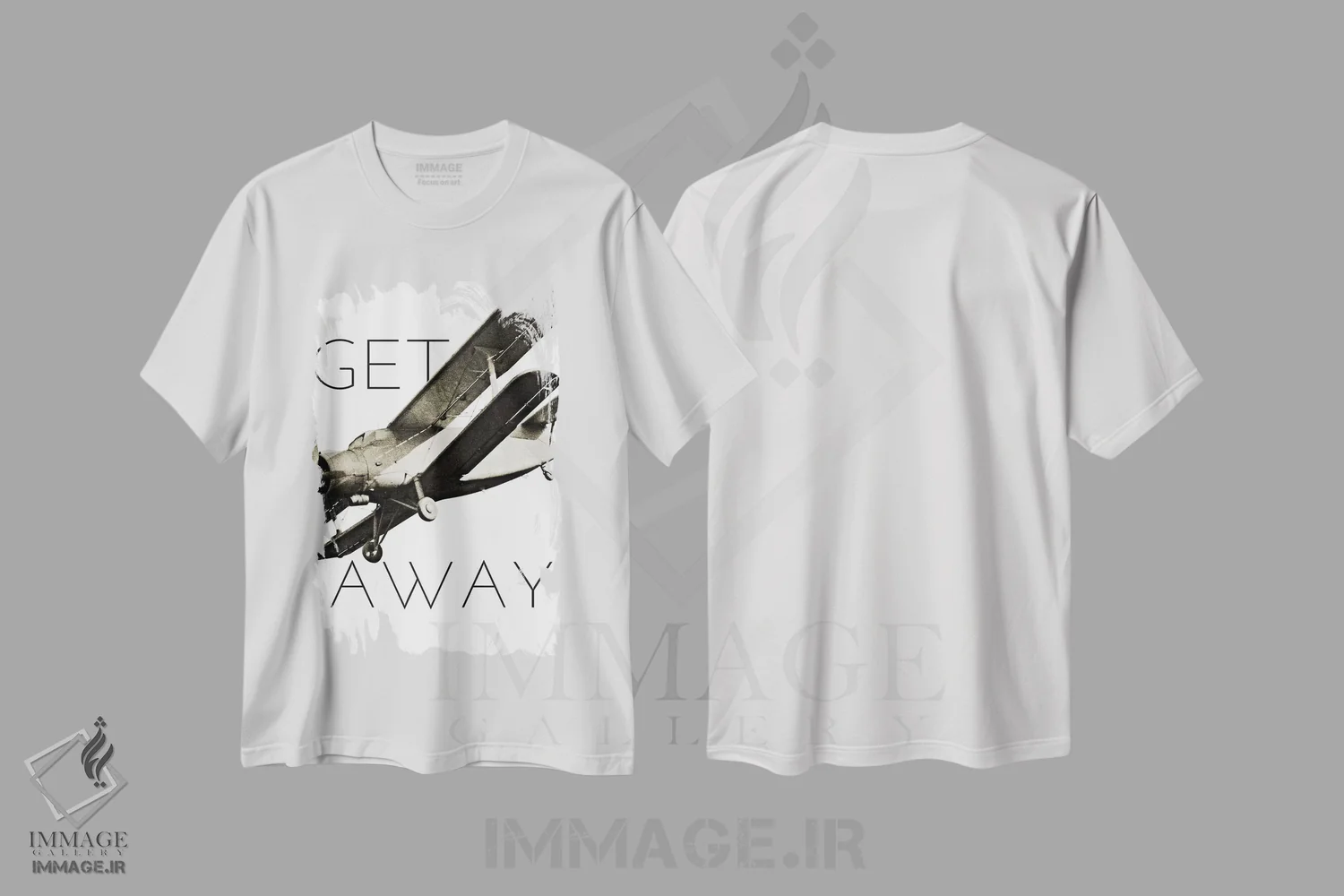 تیشرت سفید طرح دار – تیشرت وینتیج ,"هواپیماهای کلاسیک II" اثر مایکل مارکون immage.ir