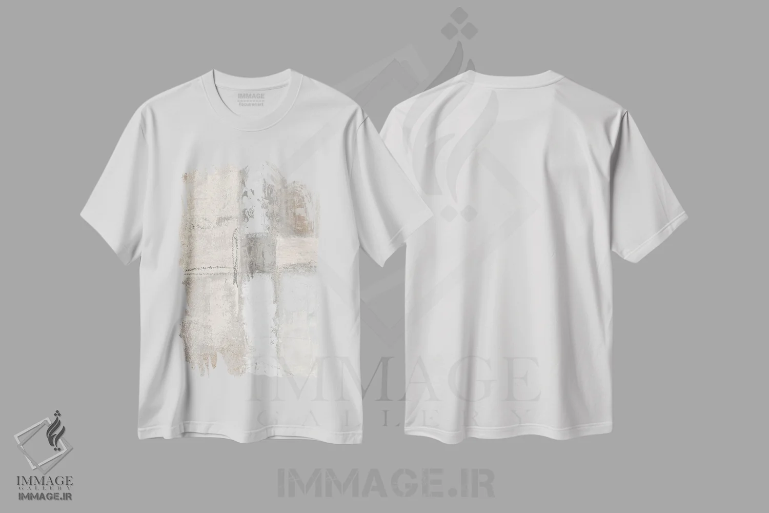 تیشرت سفید طرح دار – تیشرت مینیمال ,"تفکیک پاییز خنثی I" اثر مایکل مارکون immage.ir