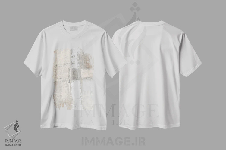تیشرت سفید طرح دار – تیشرت مینیمال ,"تفکیک پاییز خنثی I" اثر مایکل مارکون immage.ir