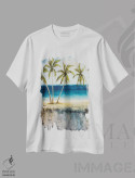 تیشرت سفید طرح دار – تیشرت ساحلی ,"رویای آتلانتیک I" اثر مایکل مارکون immage.ir