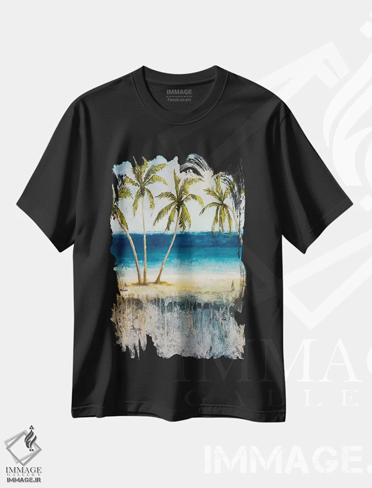 تیشرت مشکی طرح دار – تیشرت ساحلی ,"رویای آتلانتیک I" اثر مایکل مارکون فروشگاه ایماژ