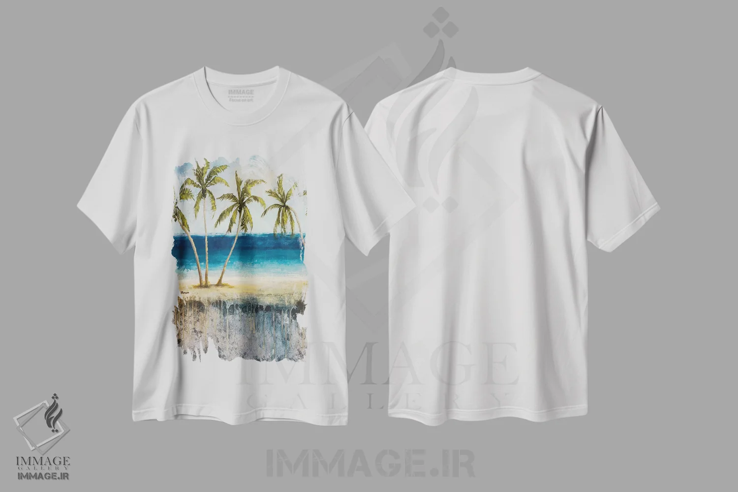 تیشرت سفید طرح دار – تیشرت ساحلی ,"رویای آتلانتیک I" اثر مایکل مارکون immage.ir