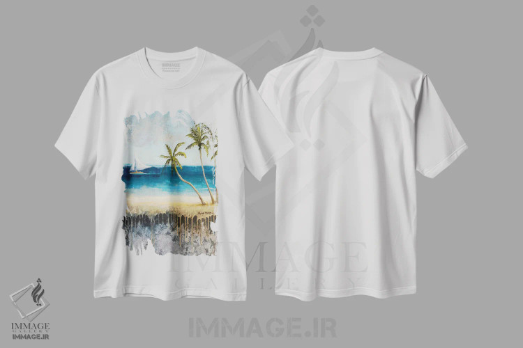 تیشرت سفید طرح دار – تیشرت طبیعت ,"رویای آتلانتیک II" اثر مایکل مارکون فروشگاه ایماژ