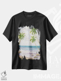 تیشرت مشکی طرح دار – تیشرت ساحلی ,"ساحل آتلانتیک II" اثر مایکل مارکون immage.ir