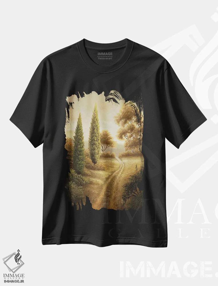 تیشرت مشکی طرح دار – تیشرت طبیعت ,"آوبورن II" اثر مایکل مارکون immage.ir