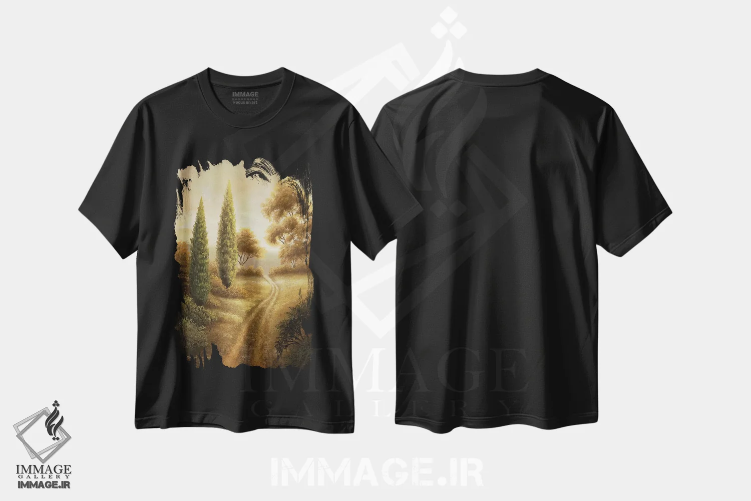 تیشرت مشکی طرح دار – تیشرت طبیعت ,"آوبورن II" اثر مایکل مارکون immage.ir