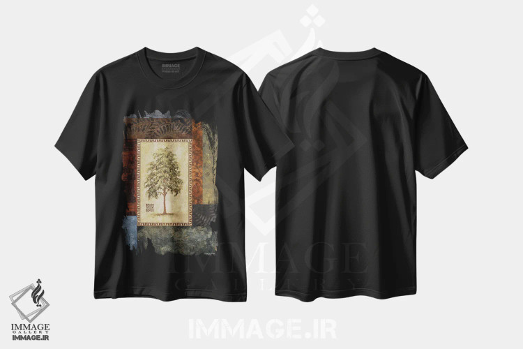 تیشرت مشکی طرح دار – تیشرت گیاهان ,"درخت اکالیپتوس I" اثر مایکل مارکون immage.ir