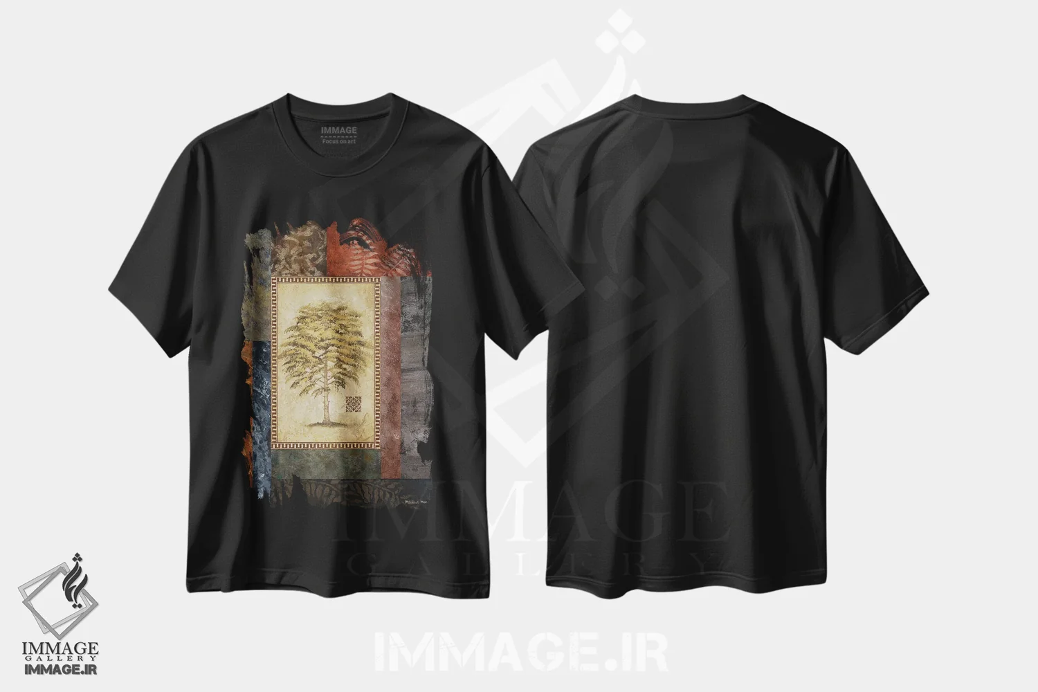 تیشرت مشکی طرح دار – تیشرت گیاهان ,"درخت اکالیپتوس II" اثر مایکل مارکون فروشگاه ایماژ