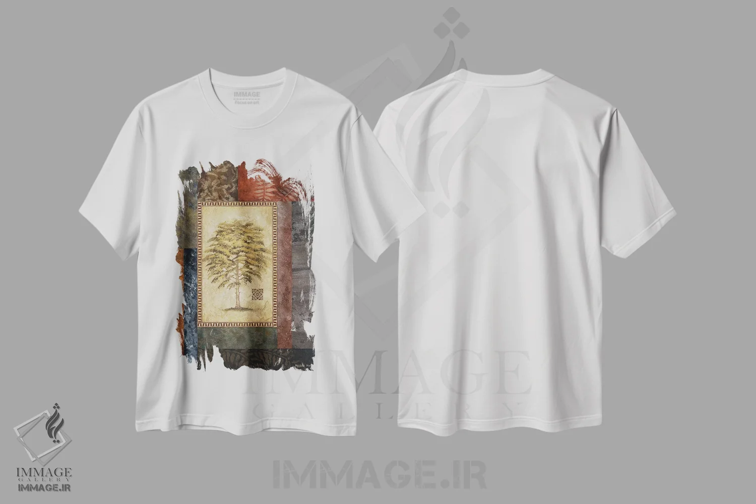 تیشرت سفید طرح دار – تیشرت گیاهان ,"درخت اکالیپتوس II" اثر مایکل مارکون immage.ir