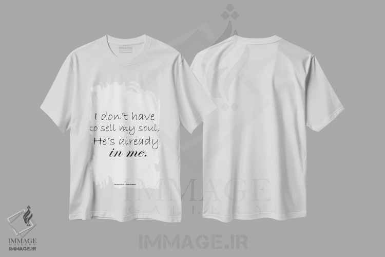 تیشرت سفید طرح دار – تیشرت موسیقی ,گل های رز سنگی اثر JMA مدیا immage.ir