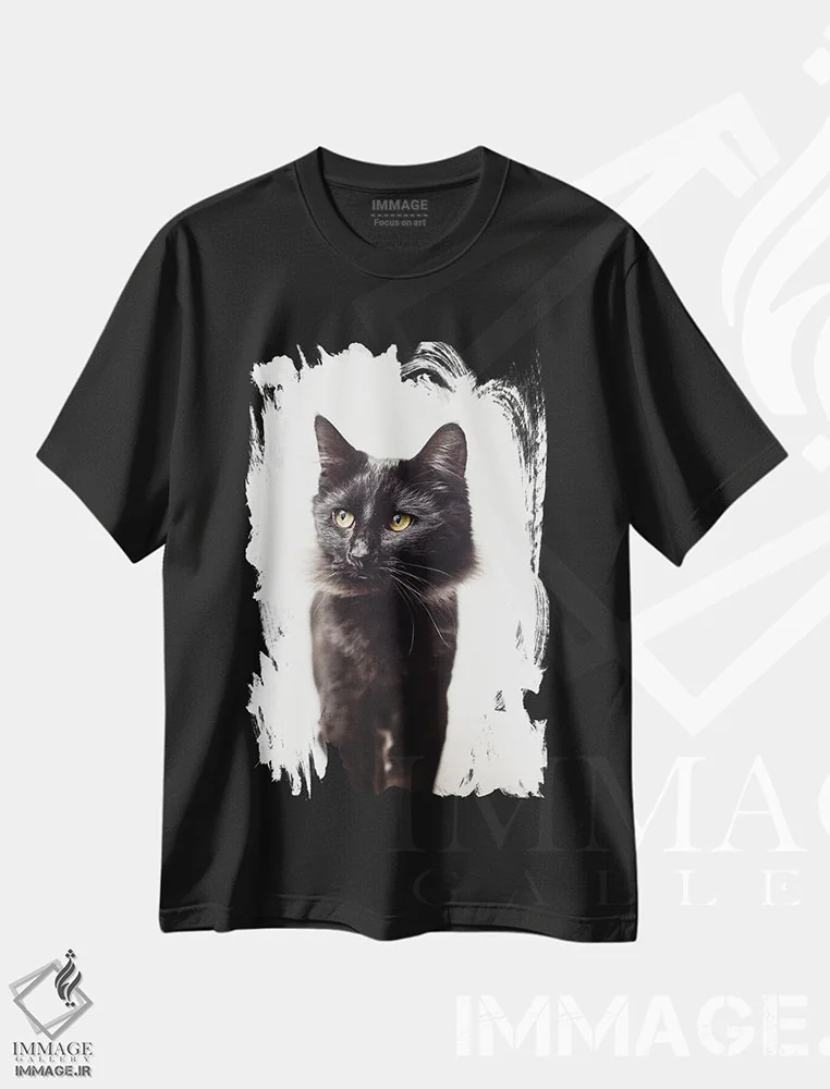 تیشرت مشکی طرح دار – تیشرت حیوانات ,گذراندن وقت اثر مریکا موفیت فروشگاه ایماژ