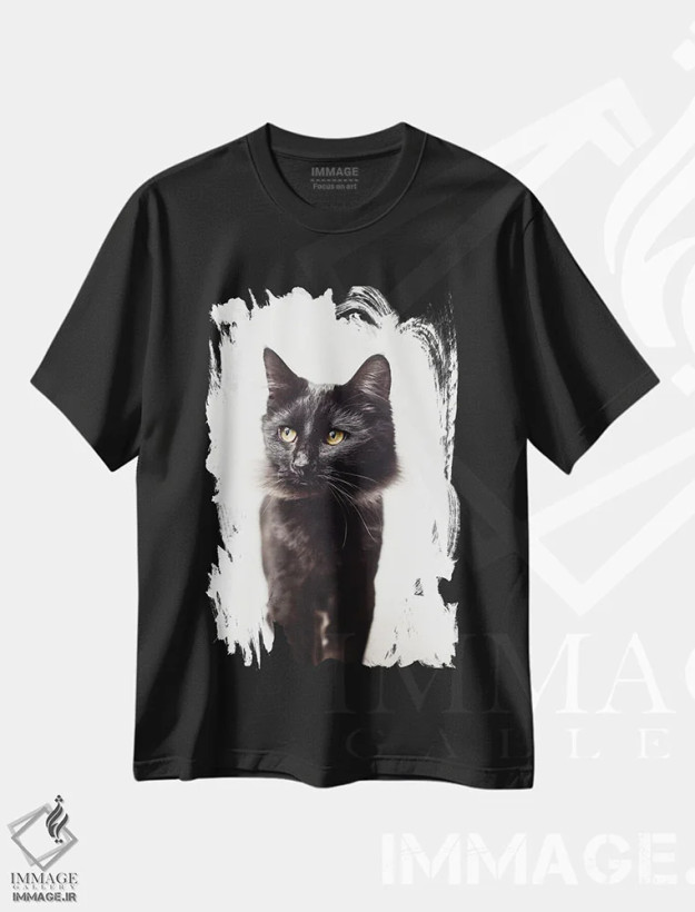 تیشرت مشکی طرح دار – تیشرت حیوانات ,گذراندن وقت اثر مریکا موفیت فروشگاه ایماژ