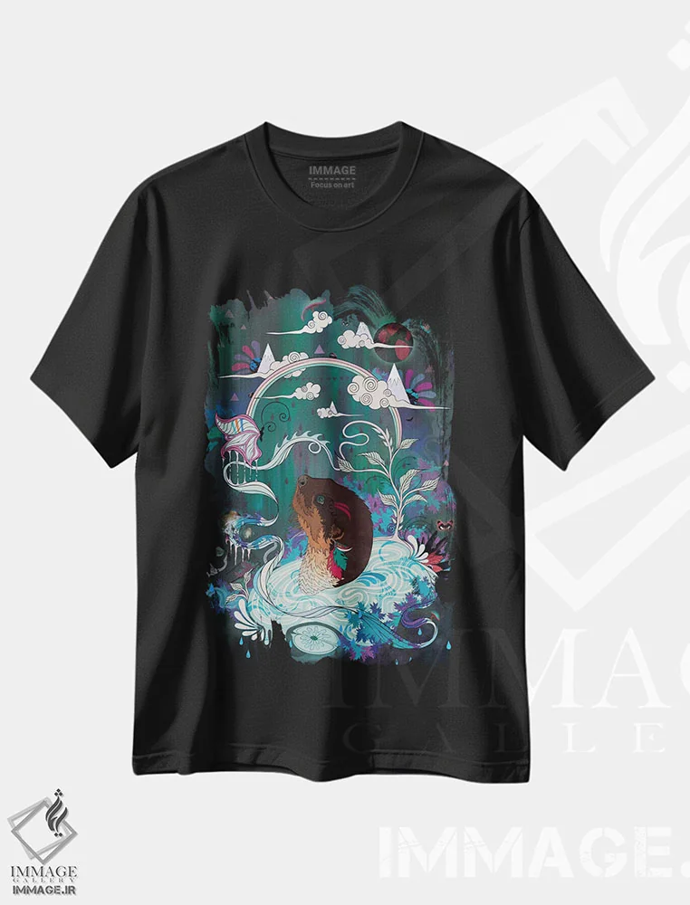 تیشرت مشکی طرح دار – تیشرت هنری ,حواس پرتی ظریف اثر مت میلر immage.ir