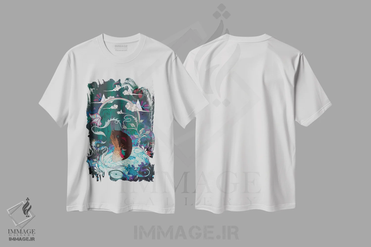 تیشرت سفید طرح دار – تیشرت هنری ,حواس پرتی ظریف اثر مت میلر فروشگاه ایماژ