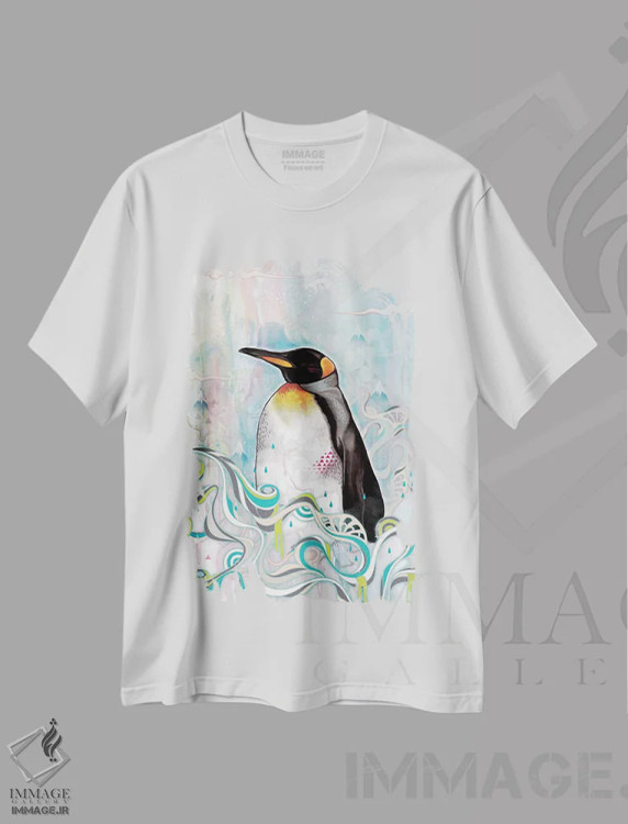 تیشرت سفید طرح دار – تیشرت حیوانات ,پادشاه اثر مت میلر immage.ir
