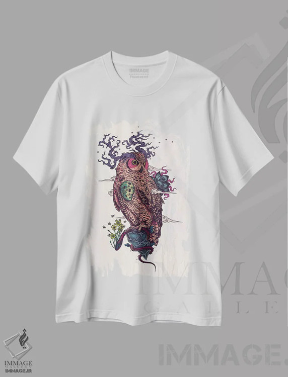 تیشرت سفید طرح دار – تیشرت هنری ,بازرویش اثر مت میلر فروشگاه ایماژ