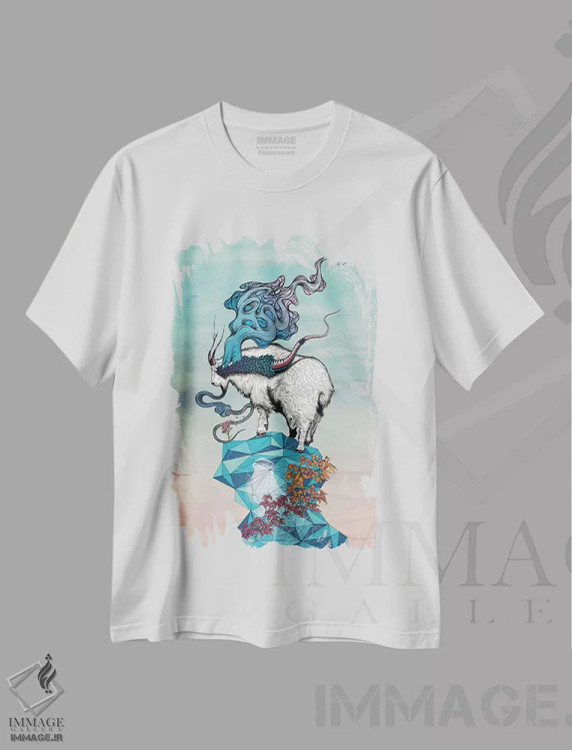 تیشرت سفید طرح دار – تیشرت هنری ,جستجوی ارتفاعات جدید اثر مت میلر فروشگاه ایماژ