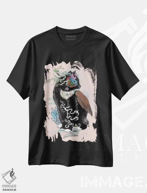 تیشرت مشکی طرح دار – تیشرت هنری ,جادوی سیاه اثر مت میلر فروشگاه ایماژ