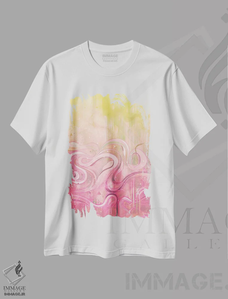 تیشرت سفید طرح دار – تیشرت طبیعت ,غروب آبشار اثر مت میلر فروشگاه ایماژ