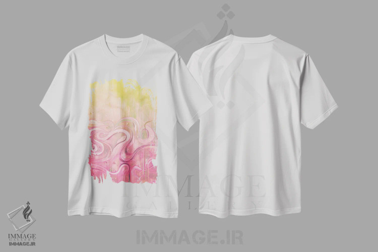تیشرت سفید طرح دار – تیشرت طبیعت ,غروب آبشار اثر مت میلر فروشگاه ایماژ