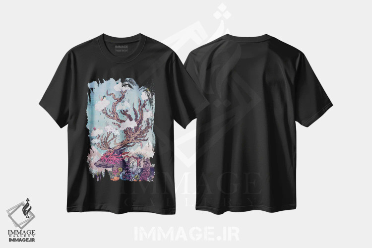 تیشرت مشکی طرح دار – تیشرت حیوانات ,روح سفرکننده اثر مت میلر فروشگاه ایماژ