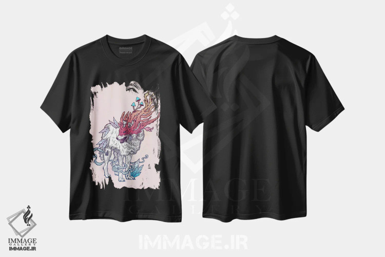 تیشرت مشکی طرح دار – تیشرت حیوانات ,گرگ روحانی اثر مت میلر فروشگاه ایماژ