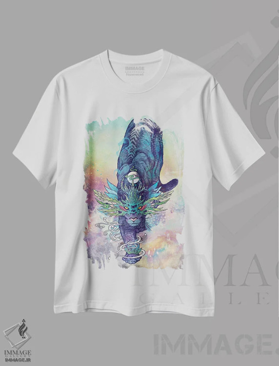 تیشرت سفید طرح دار – تیشرت فانتزی ,گربه طیفی اثر مت میلر immage.ir