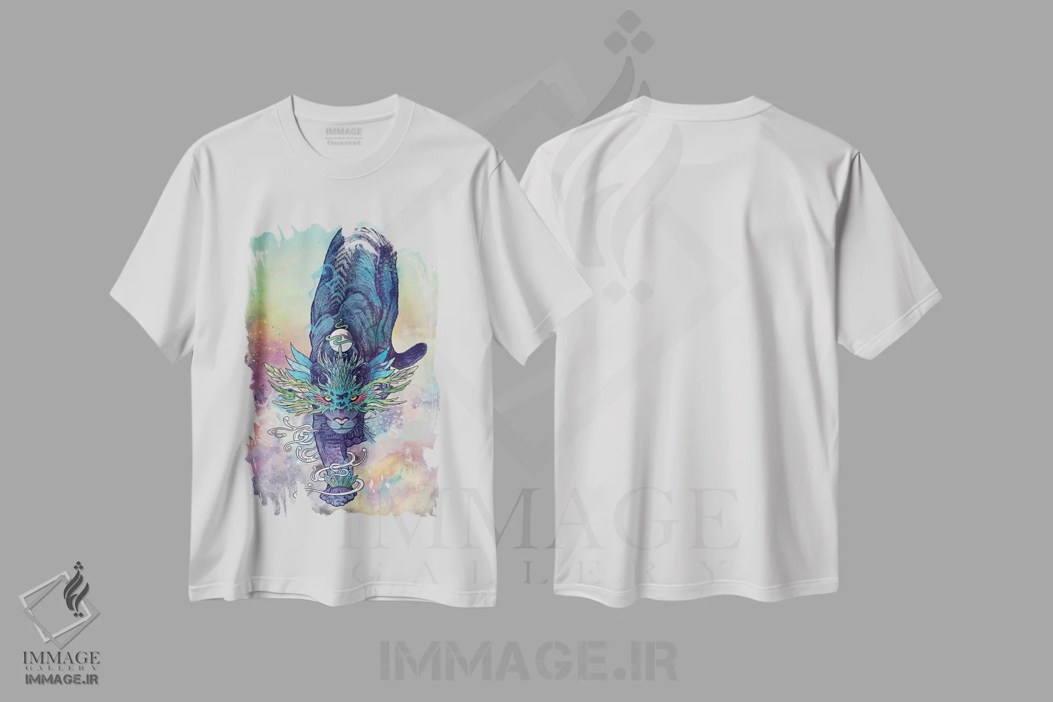 تیشرت سفید طرح دار – تیشرت فانتزی ,گربه طیفی اثر مت میلر immage.ir