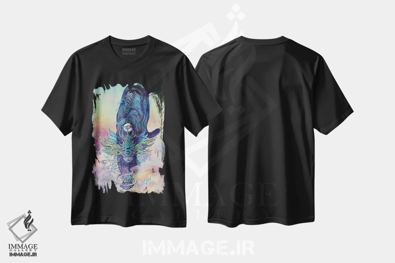 تیشرت مشکی طرح دار – تیشرت فانتزی ,گربه طیفی اثر مت میلر فروشگاه ایماژ