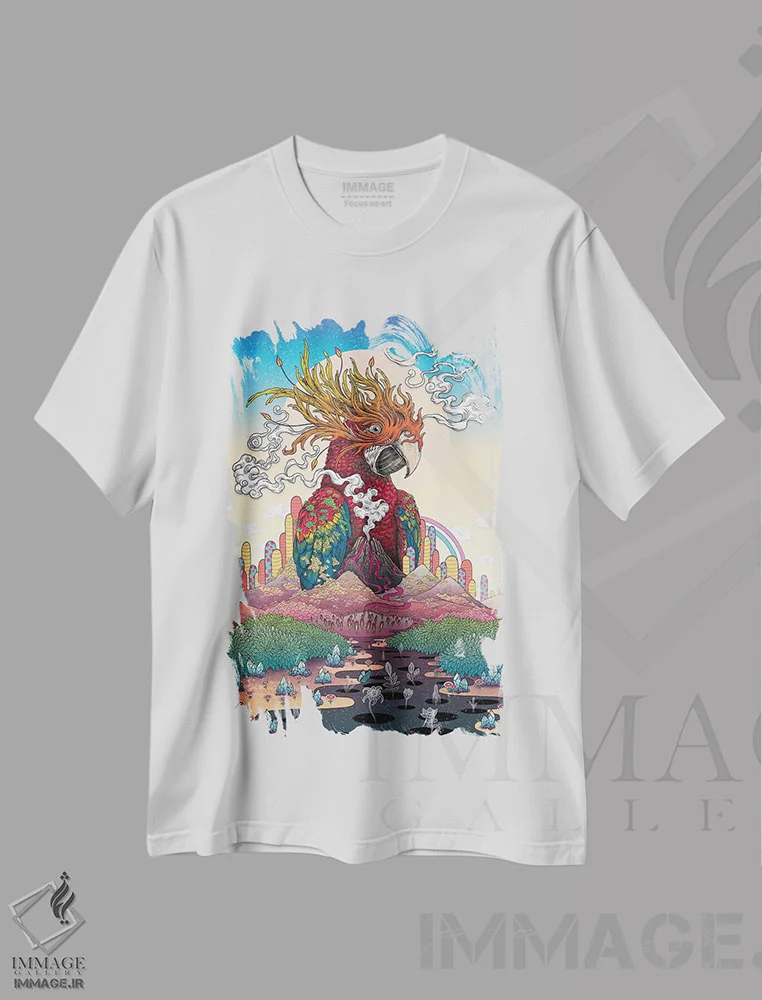 تیشرت سفید طرح دار – تیشرت طبیعت ,سرزمین های مرزی اثر مت میلر immage.ir
