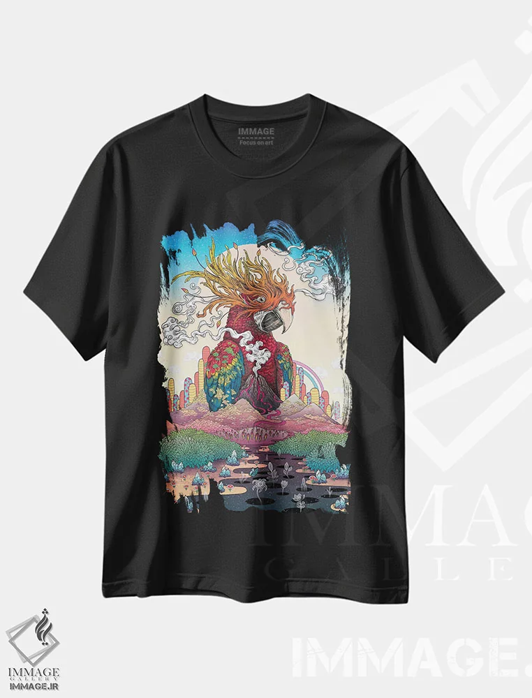 تیشرت مشکی طرح دار – تیشرت طبیعت ,سرزمین های مرزی اثر مت میلر فروشگاه ایماژ