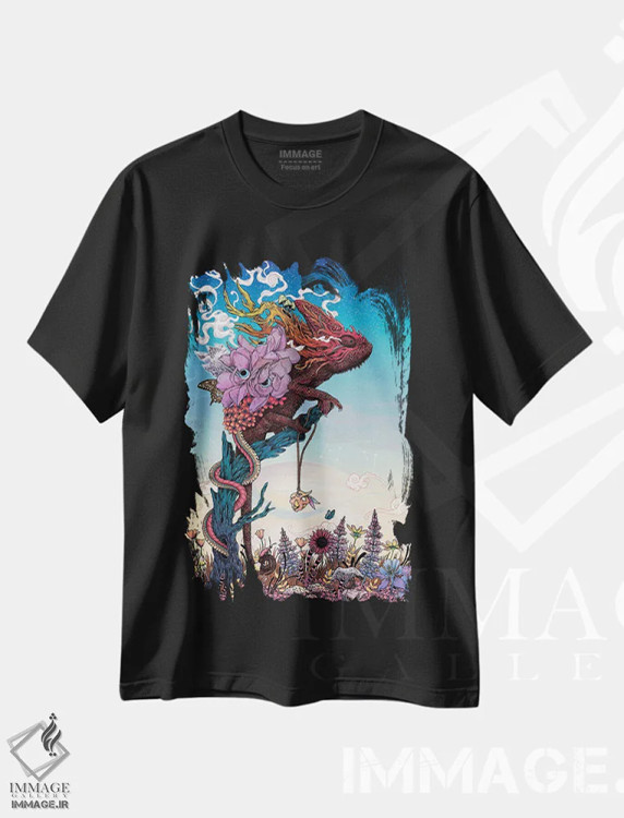 تیشرت مشکی طرح دار – تیشرت فانتزی ,خیال پردازی اثر مت میلر فروشگاه ایماژ