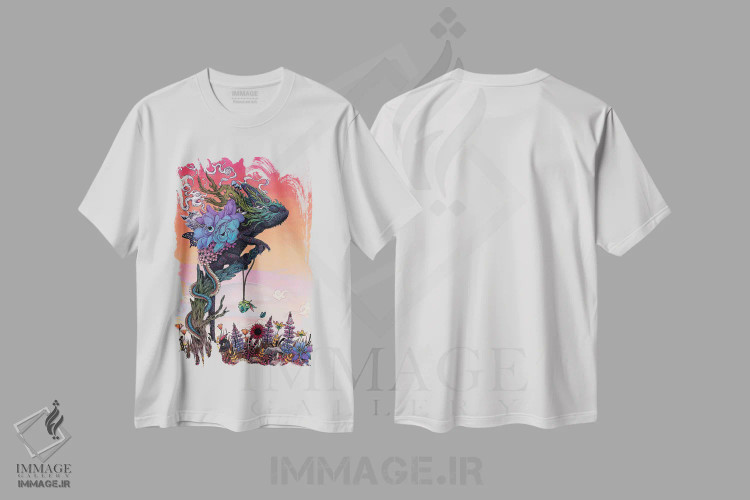 تیشرت سفید طرح دار – تیشرت هنری ,خیال پردازی اثر مت میلر فروشگاه ایماژ